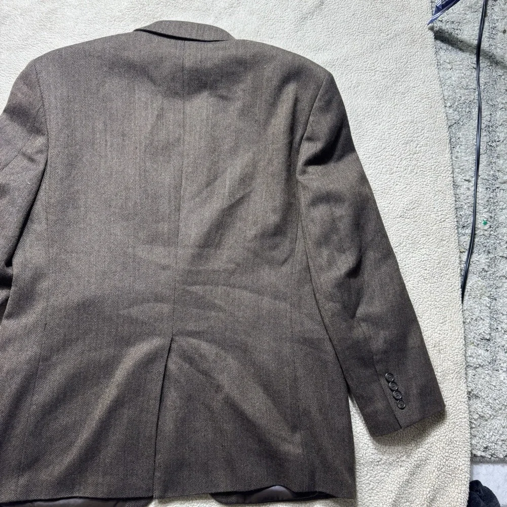 Lauren‎ Ralph Lauren Jacket Mens 46 Blazer Two Button Lined Macys Herringbone